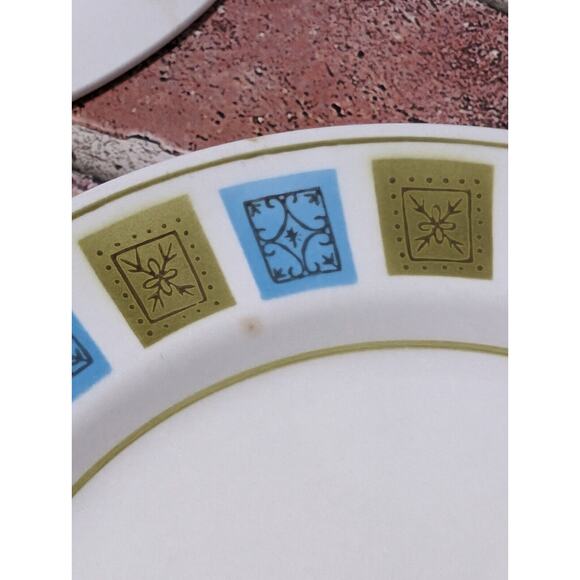 MIKASA Mediterrania ALAMO Salad Plates - Set Of 2 - MCM Green/Blue Vintage Dish - Picture 8 of 8